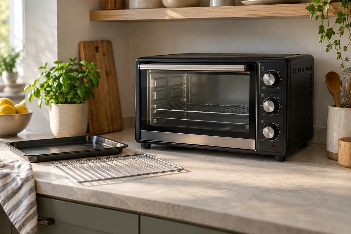 Horno eléctrico compacto instalado con espacio libre alrededor